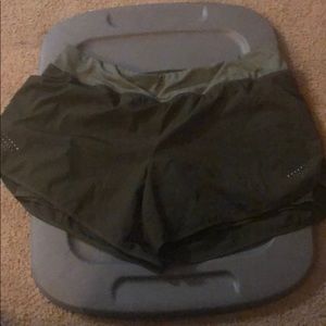 Army green workout shorts